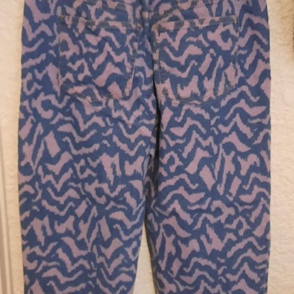 The Get Blue & Purple Animal Print Mom Jeans Sz M - Picture 4 of 4